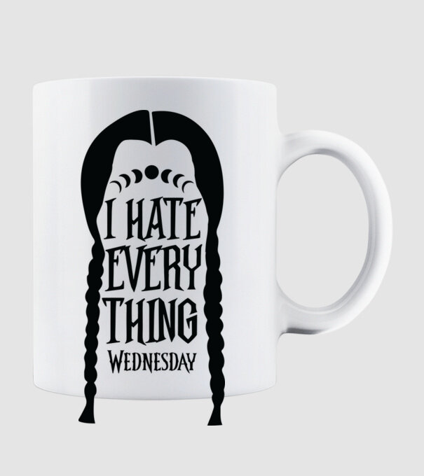 I hate everything model alb pe tricou