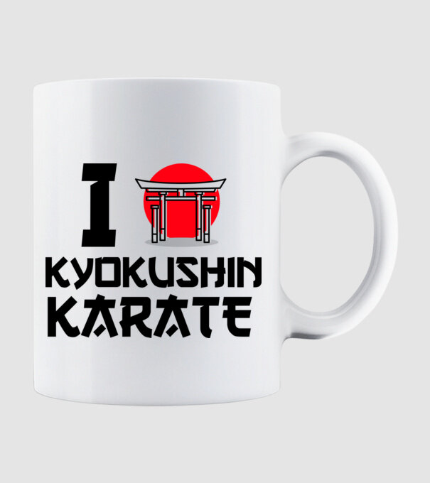 I love Kyokushin Karate model alb pe tricou
