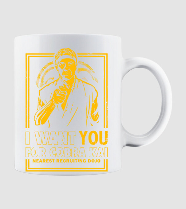 I want you cobra kai model alb pe tricou