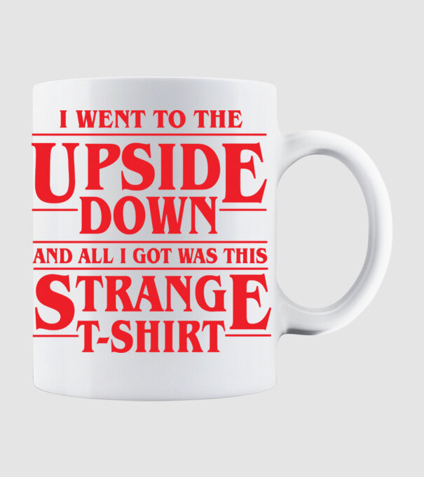 i went to the upside down model alb pe tricou