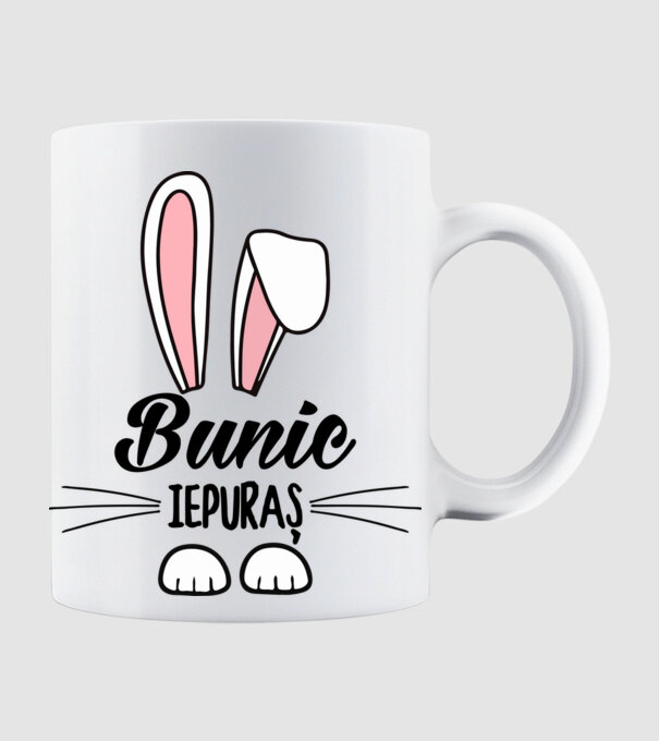 iepuraș bunic model alb pe tricou
