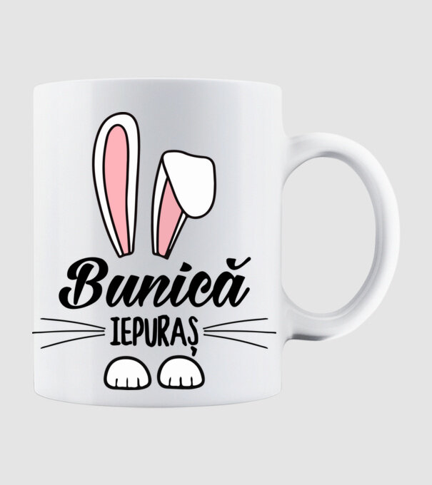 iepuraș bunică model alb pe tricou