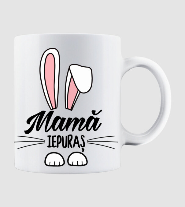 iepuraș mamă model alb pe tricou
