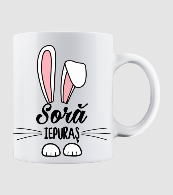 iepuraș soră model alb pe tricou