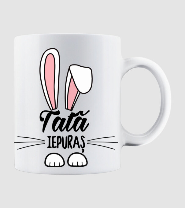 iepuraș tată model alb pe tricou
