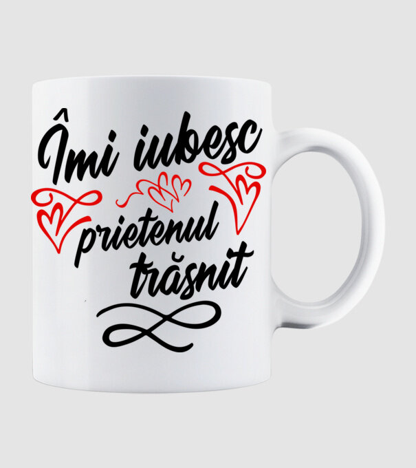 Îmi iubesc prietenul trăsnit model alb pe tricou