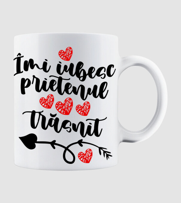 Îmi iubesc prietenul trăsnit model alb pe tricou