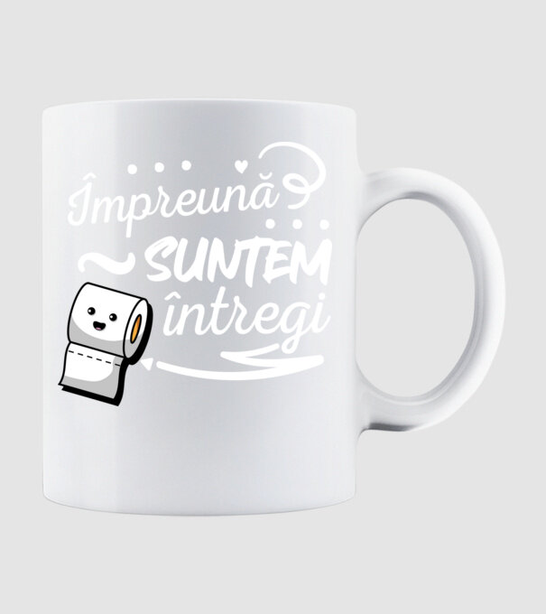 Împreună suntem întregi! model alb pe tricou