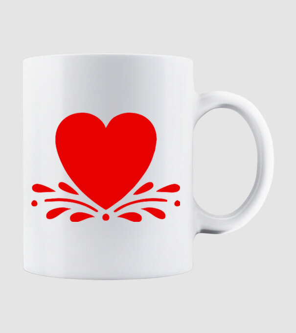 inimă Valentine model alb pe tricou