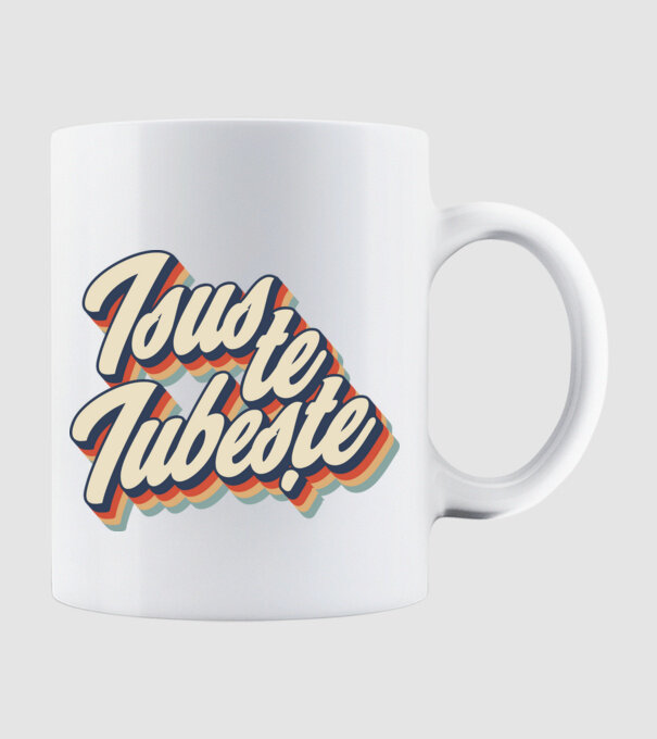 Isus te iubește model alb pe tricou