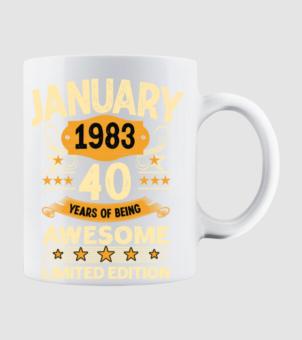 January 1983 40 years of being limited edition model alb pe tricou