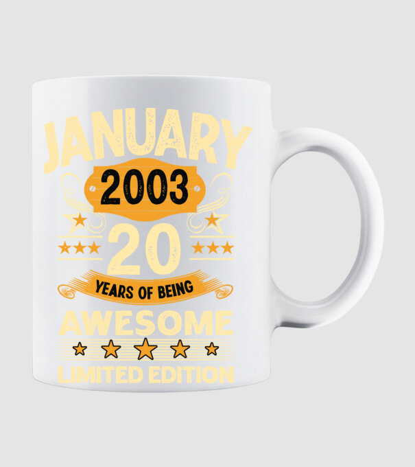 January 2003 20 years of being limited edition model alb pe tricou
