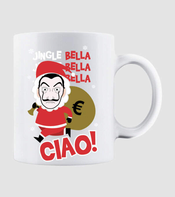 jingle bella christmas la casa de papel model alb pe tricou