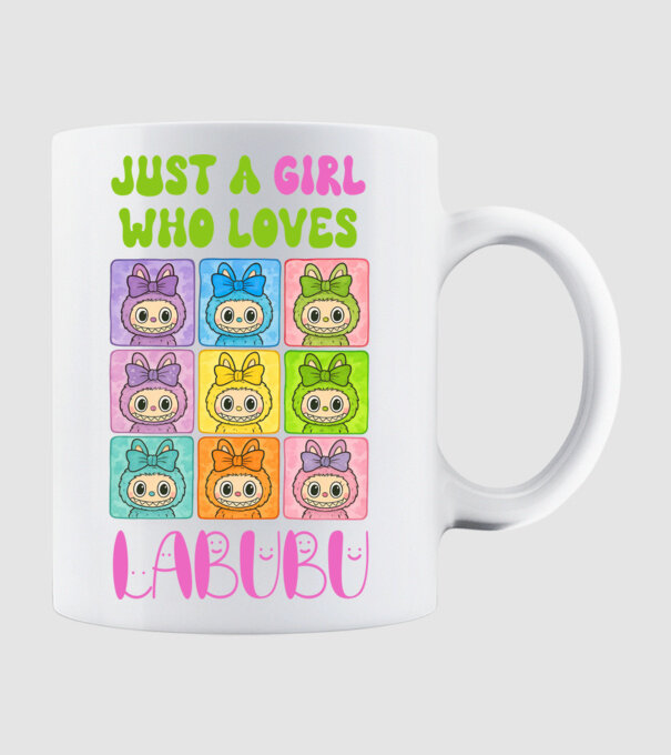 Just a girl who loves Labubu model alb pe tricou