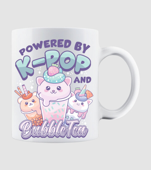 K-POP BUBBLE TEA model alb pe tricou