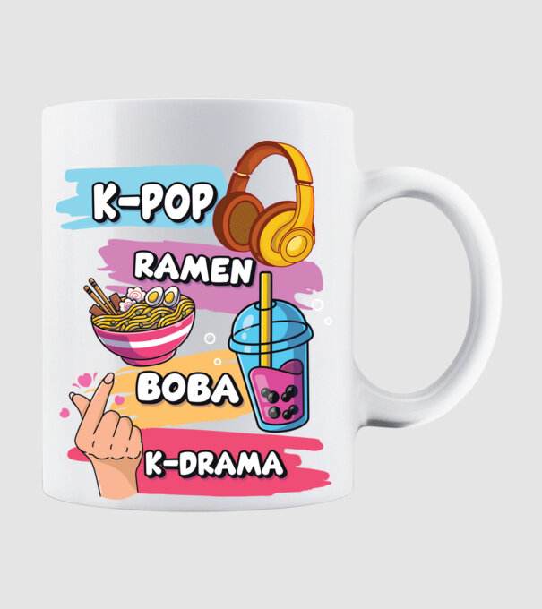K-POP RAMEN BOBA K-DRAMA model alb pe tricou