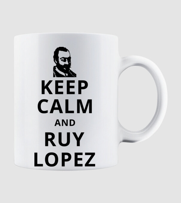 Keep Calm and Ruy Lopez v3 model alb pe tricou