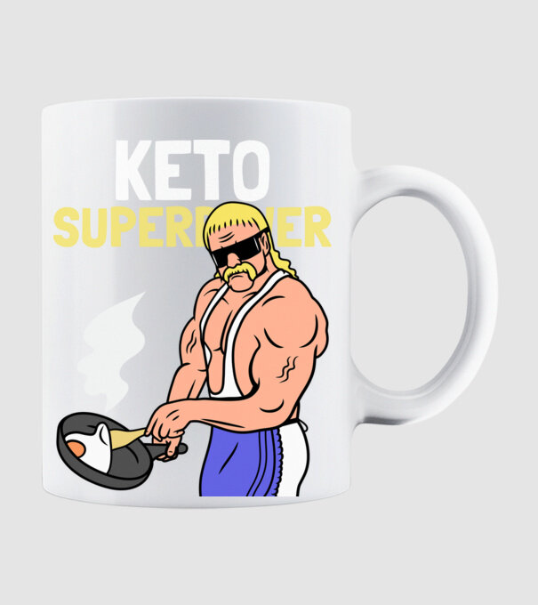 KETO SUPERPOWER model alb pe tricou