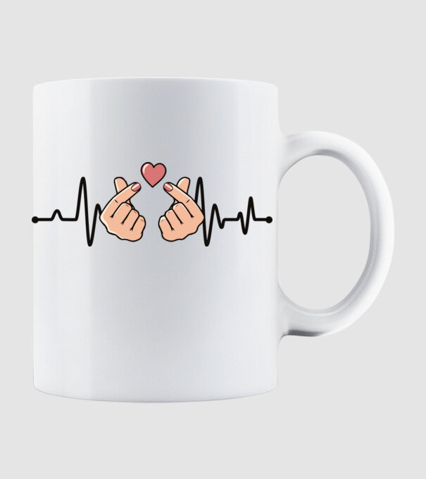 Kpop heartbeaT model alb pe tricou