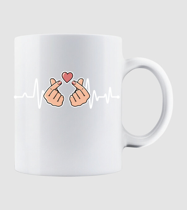 Kpop heartbeat model alb pe tricou