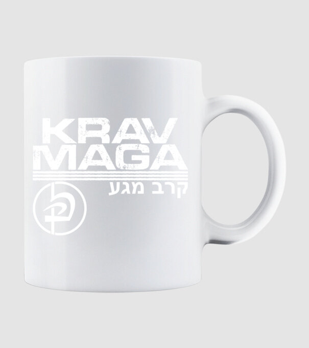 Krav Maga model alb pe tricou
