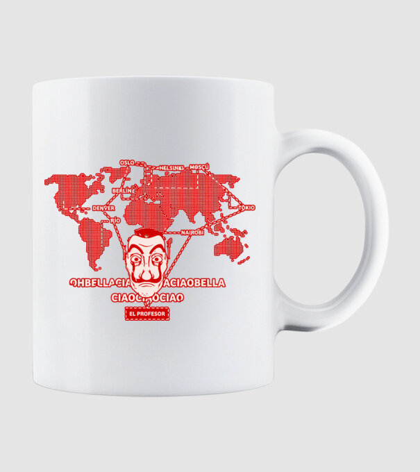 la casa de papel map model alb pe tricou