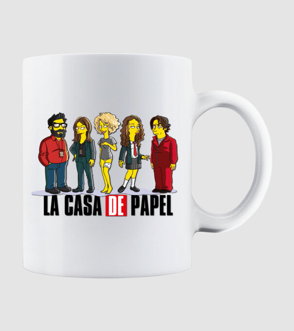 la casa de papel simpson model alb pe tricou