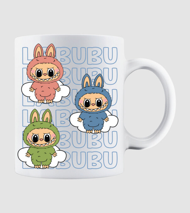 LABUBU model alb pe tricou
