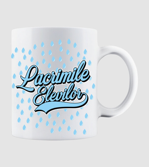 Lacrimile elevilor model alb pe tricou