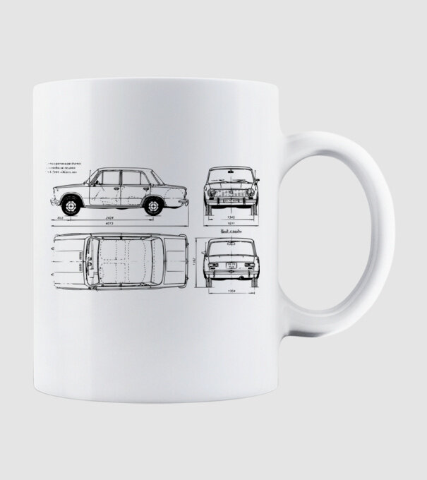 Lada model alb pe tricou
