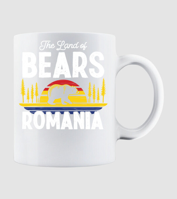 Land of Bears model alb pe tricou
