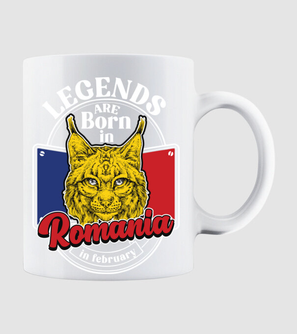 Legends are born in România february model alb pe tricou