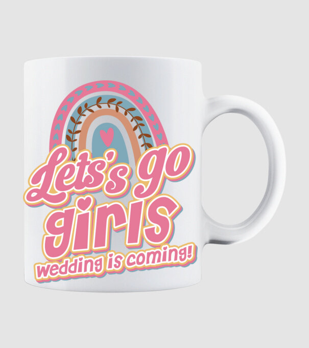 Lets go girls model alb pe tricou