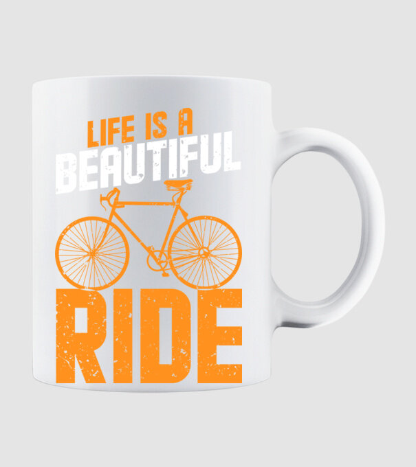 Life is a beautiful ride model alb pe tricou