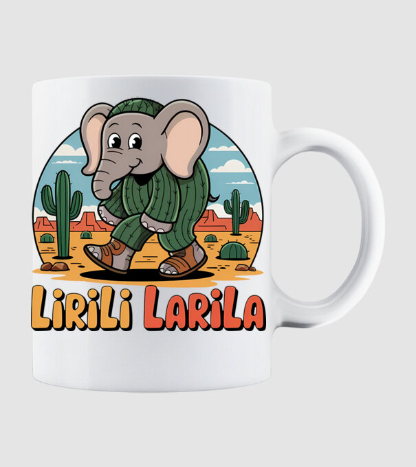 Lirili Larila model alb pe tricou