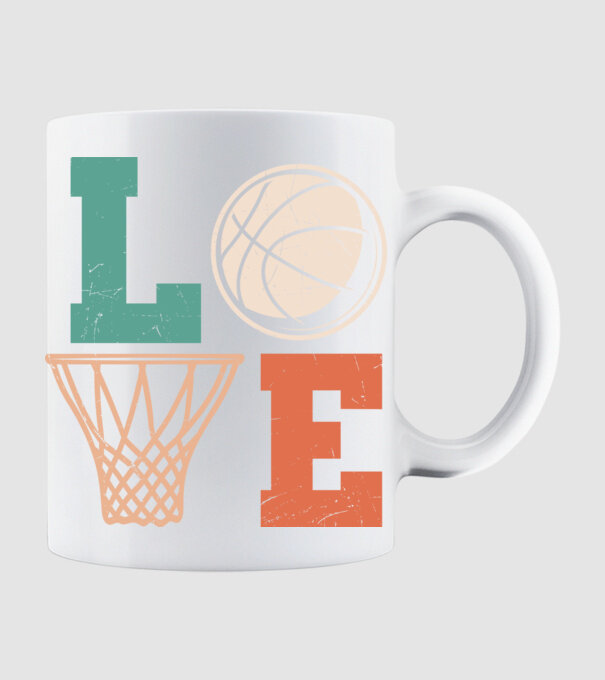 LOVE basketball model alb pe tricou