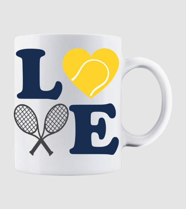 LOVE Tennis model alb pe tricou