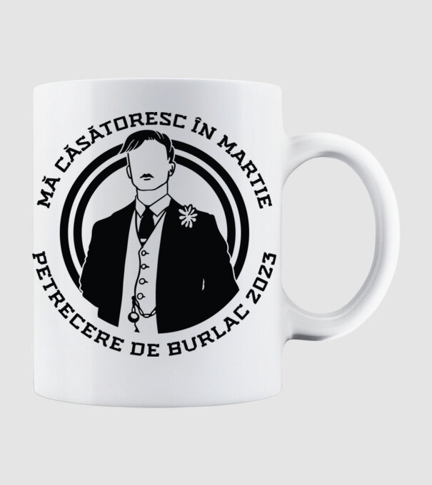 mă căsătoresc în martie - petrecere de burlac model alb pe tricou