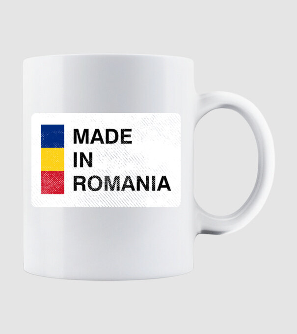 made in romania model alb pe tricou