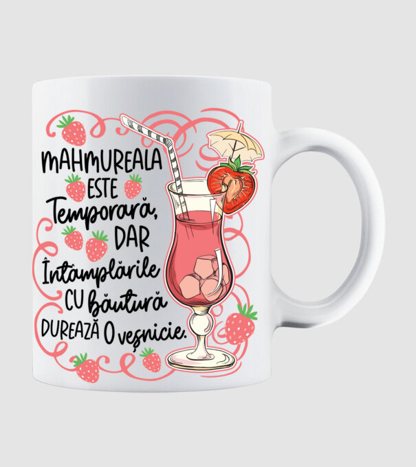 Mahmureala este temporară, dar întâmplările cu băutură durează o veșnicie model alb pe tricou