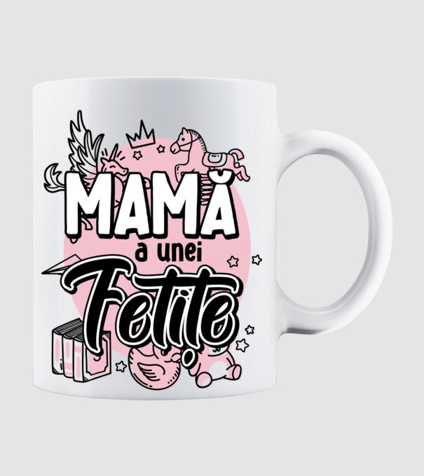 Mamă a unei fetițe model alb pe tricou