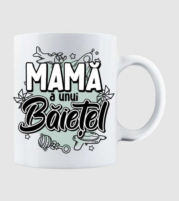 Mamă a unui băiețel model alb pe tricou