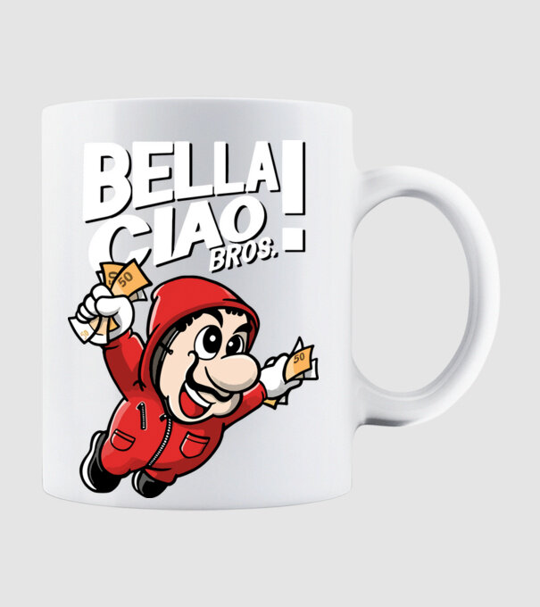 mario la casa de papel model alb pe tricou