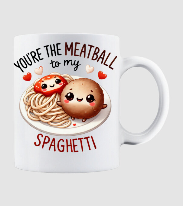 Meatball to my Spaghetti model alb pe tricou