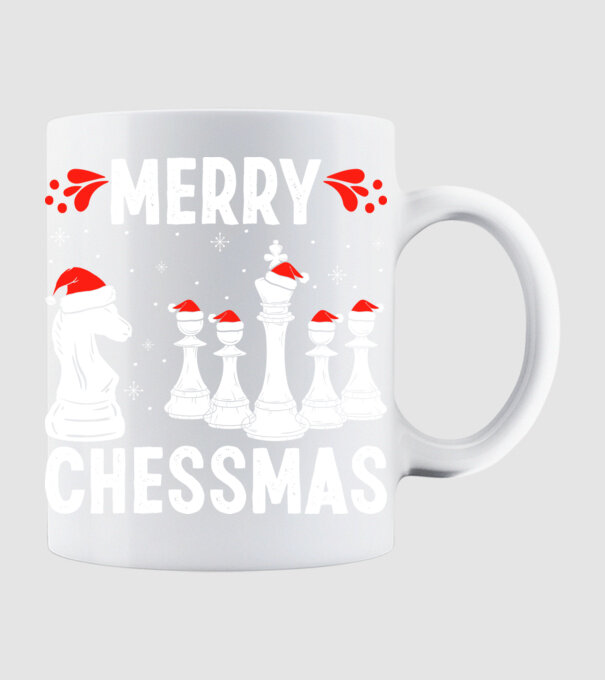 merry chessmass model alb pe tricou