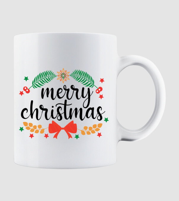 Merry christmas model alb pe tricou