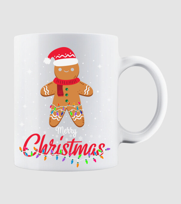 Merry christmas cookie model alb pe tricou