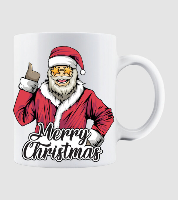 Merry christmas Santa model alb pe tricou