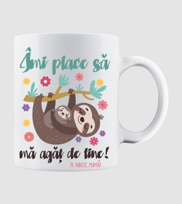 Îmi place că te agăți de mine! model alb pe tricou