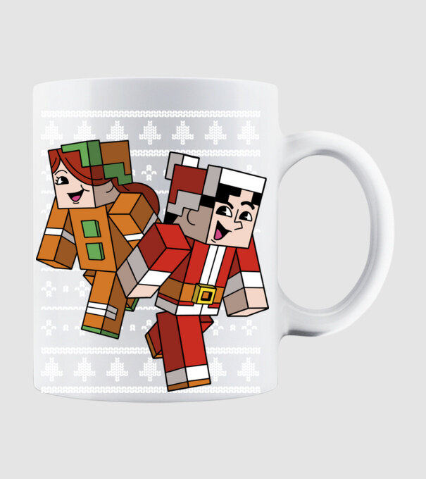 Minecraft christmas ugly sweater model alb pe tricou